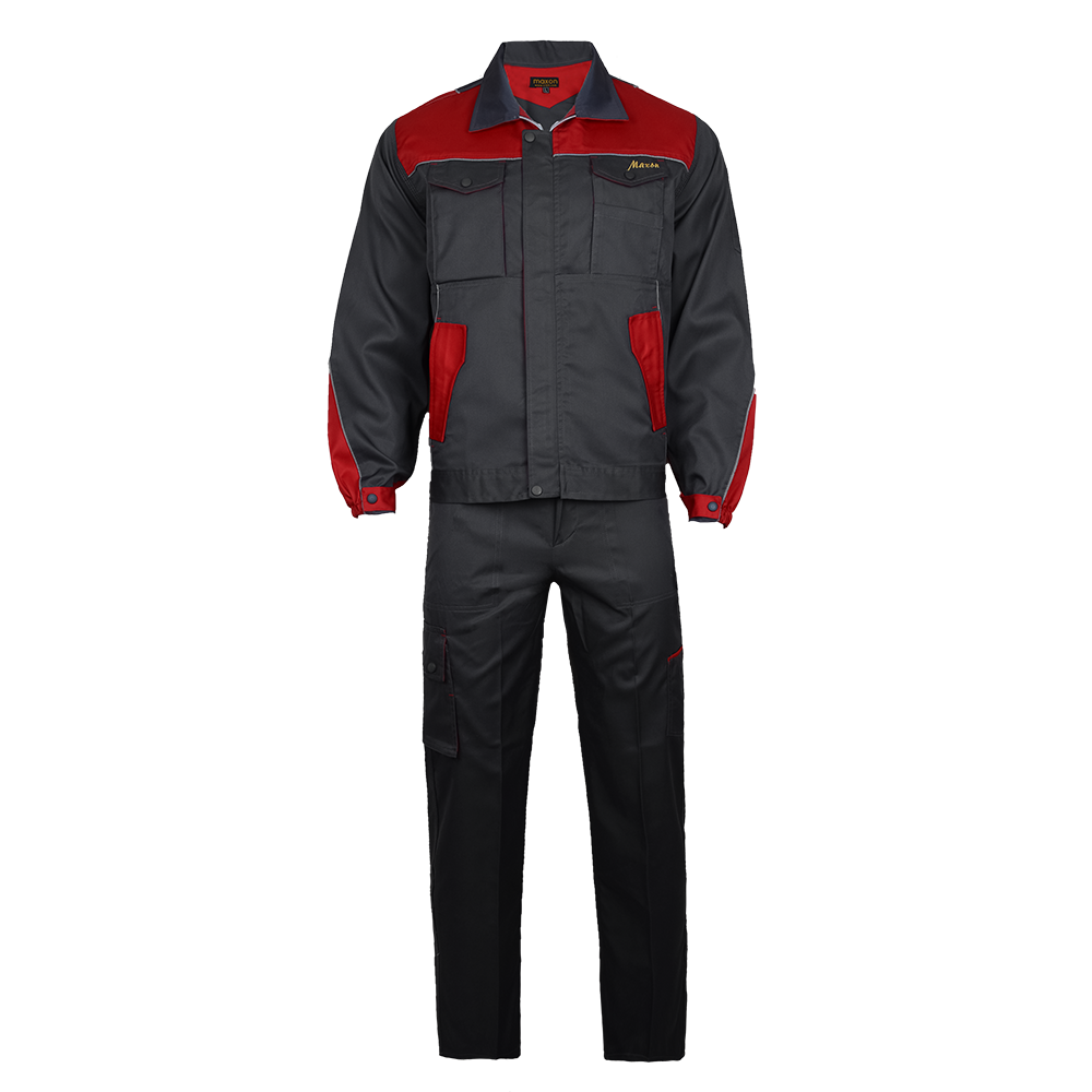 لباس کار مهندسی رایکا ( طوسی تیره_قرمز) برند مکسون_MAXON